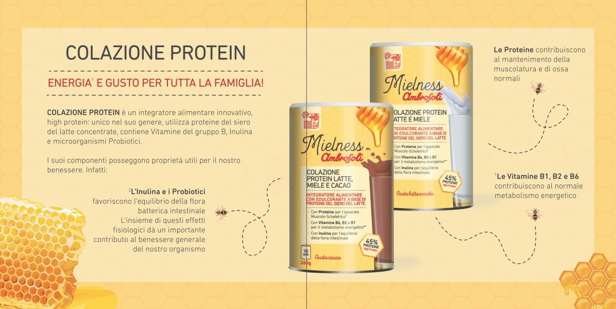 COLAZIONE PROTEIN MIELE E CACAO 260 Gr.