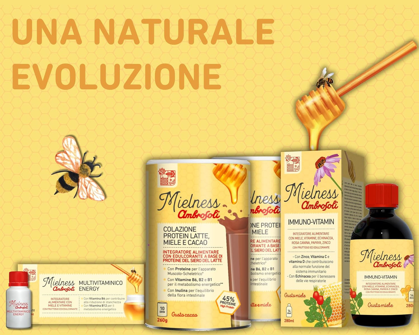 COLAZIONE PROTEIN MIELE E CACAO 260 Gr.